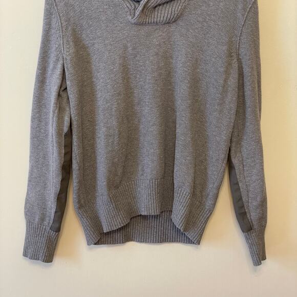 Banana Republic M cowl neck sweater gray elbow patch gorpcore grandpa cabincore - Picture 3 of 7